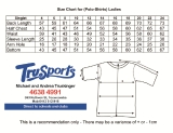 TruSports THA Cap Sleeve Playing Polo Sizing Chart